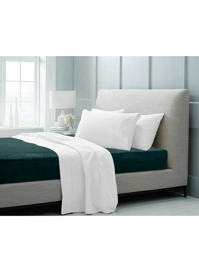 Morano Viva Luxury Velvet Fitted Sheet – Queen (160x200x25cm) – Ultra-Soft 100% Microfiber Bedding with All-Around Elastic & Easy-Fit Side Labels – Breathable & Wrinkle-Resistant (Teal) - Image 2